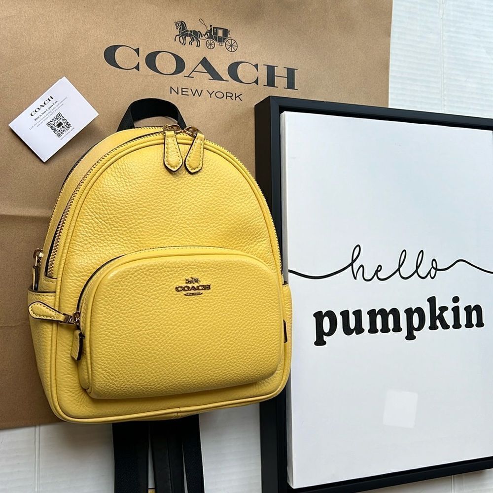 Coach Mini Court Backpack in Retro Yellow - Picture 3 of 15